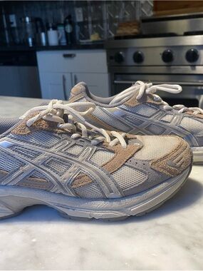 ASICS Women's Athletic Sneakers in Beige and Gray